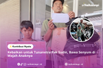 Kebaikan untuk Tunanetra Pak Sudin membawa Senyum di Wajah putranya